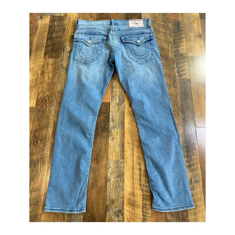 True Religion Ricky Relaxed Straight Jeans Size 34 Flap Pocket